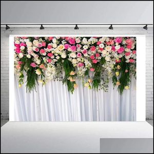 Party Decoration 3D Artificial Flower Decoration Backdrop Tyg Br￶llop Take P O Rose Bakgrundskl￤der Simated Flowers Backdrops DHDXY