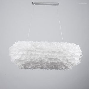 Pendant Lamps Nordic Modern Hanging Cord Feather Lamp Light Fixture LED Foyer Living Dinning Room Ceiling