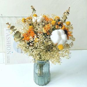 Decorative Flowers Small Fresh Dry Flower Bouquet Combination Sunflower Cotton All Over The Sky Star True Desktop Home Decoration Accessorie