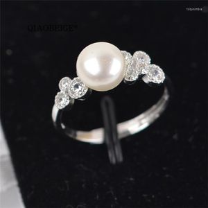 Clusterringe QIAOBEIGE DIY Perlenbefestigungen Handgefertigtes Ringzubehör Kein S925 Sterling Silber Finger Rohmaterial Geschenk für Frauen