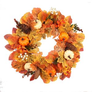 Dekoratif çiçekler yapay sonbahar çelenk sonbahar cadılar bayramı dekorasyon ön kapı asılı hasat ile