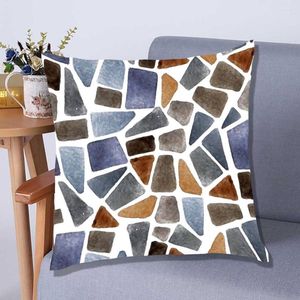 Pillow Hard Stone Pillowcase Modern Style Series Polyester Cover For Room Sofa Office 2 Pieces Square Covers Home Decor