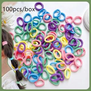 100pcs/box Elastic Hair Bands for Kids Baby Children Hair Ring Rubber Rope candy color