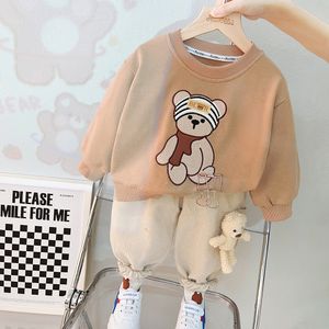 Primavera bebê meninos conjunto de roupas da criança infantil manga longa t camisa calças bonito urso crianças casuais roupas esportivas crianças