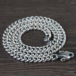 Kedjor Punk 925 Sterling Silver Necklace Men Horsewhip Chain Link Hip Hop Long Neckor Male Luxury Jewelry Rope Wire Fine Jewellery