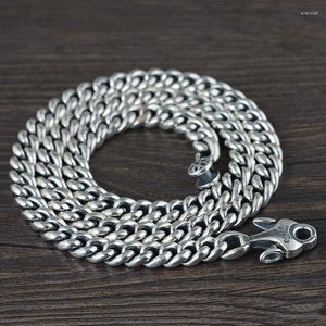 Catene Punk Collana in argento sterling 925 Uomo Catena a frustino Link Hip Hop Collane lunghe Gioielli di lusso maschili Corda Filo Gioielleria raffinata