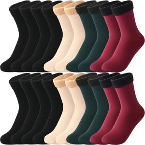 Socks Hosiery 108 Pairs Women Winter Thermal Black Khaki Velvet Boots Floor Ladies Men Thick Warm Soft Cashmere Wool Snow 221124