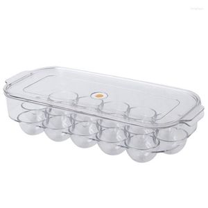 Storage Bottles Egg Holder Clear Plastic Organizer Cartons 16 Slots Container For Refrigerator Fridge Kitchen With Lid