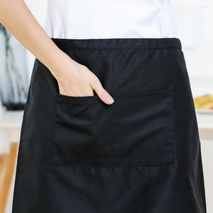 Aprons Apron Solid Color Short Half Unisex Waist El Server Waiter Working Supplies Household Cleaning Tools