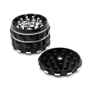 4 Layers Grinders Smoking Accessory Polygon Herb Grinder With Flat-Pattern 63mm Diameter Aluminum Alloy For Home