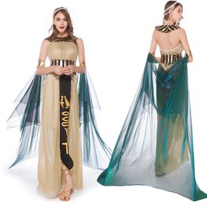 Fantasia tema de festa de Halloween feminina, capa cosplay deusa grega, vestido de baile de princesa, rainha egípcia