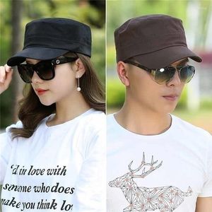 Berets Unisex Summer Hat Outdoor Breathable Military Cap Men's Women's Sun Hip Hop Baseball Flat Top Light Board Visor