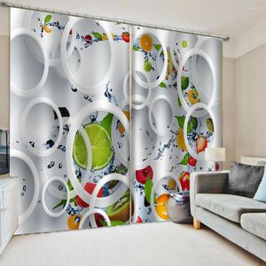 Cortina de alta qualidade personalizada cortinas de frutas de tecido 3D Conjunto para o quarto do quarto Escritório El Home Wall Wall Decorativo