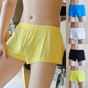 Underpants Ice Silk Mens Boxer Shorts Soft Stretch Comfortable Breathable Men Underwear Boxers Trunks Loose Cool Panties Home Sleep Wear