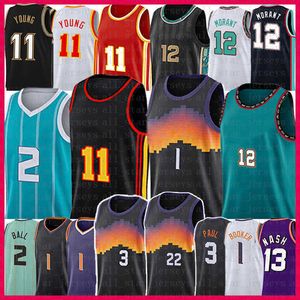 Devin Booker Trae Young Chris Paul Basketball Jersey Ja Morant LaMelo Ball Gordon Hayward jerseys 1 11 3 12 2 20 on Sale