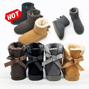 Australia Boots Snow Boot Lady Girls Shoe With Box Designer Womens Fur Women Classic Australian Winter Warm Furry Bow Satin Ankle Booties Fluffy uggitys