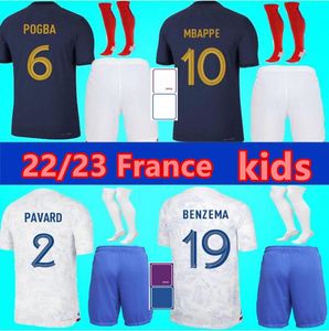 2022 -2023 Benzema Mbappe Soccer JerseysプレーヤーバージョンGriezmann Pogba 22 /23 French Coupe Du MondeチームチームFrancia Giroud Fans Kante Football Shirts