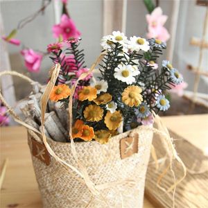 Decorative Flowers Artificial Fake Daisies Bulk Bouquets For Christmas Home Wedding Year Decoration Silk Faux Wild Multicolor