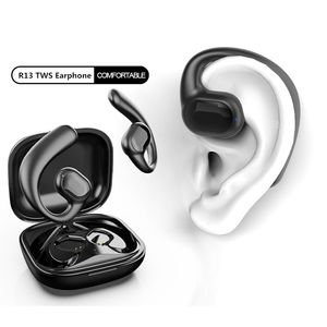 Mobiltelefonörlurar R13 Ear Hook TWS Earphone Air Conducting True Wireless Earuds Bluetooth 5.2 Headset Gaming Sport Run Hörlurar för alla telefon iPhone 14