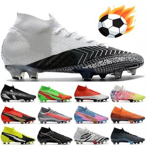 2023 Sapatos de Futebol Designer Sapatilhas Preto Branco Antracite Laser Profundo Vermelho Fé Coreia do Sul Chuteiras Rosa Futebol Mercury Super Fly 7 Elite Fg Homens Sapatilhas