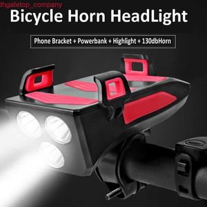 Carest4 in 1 Bike Phone Holder Power Bank Bicycle Light Mobile携帯電話ホルダーSAMSUNG XIAOMI電話ブラケット用