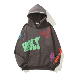 Erkek Hoodies Sweatshirts Bol Erkekler Kentsel Sokak Giyim Kazakları İsa Kral Baskı Kazak Hoodie Plus Kadife Hip Hop Bieber 221124