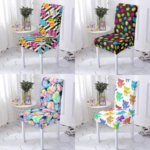 Couvriers de chaise coloré Impression graphique à couverture amovible High Back Back Anti-Dirty Protector Home Gaming Office Chairs