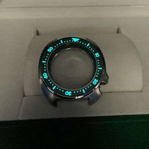 Kit di riparazione per orologi Fit 7s26 Nh35 Nh36 Movimento 46,7 mm Quadrante Mod Case Luminoso SKX007 Vetro zaffiro nero lucido