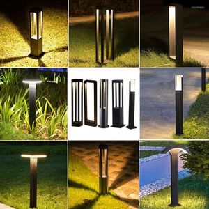 Thrisdar Outdoor Garten Weg Licht Aluminium Landschaft Rasen Säule Lampen Villa Stand Pfosten Poller