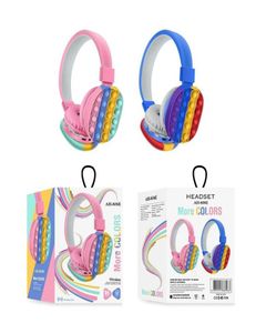 Bluetooth headset Ah806e headphones simple rainbow stereo headphone Two colors are available9254234