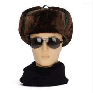 Berety 202222 -winter hat bombowce czapki dla mężczyzn kobiety zagęszczenie na świeżym powietrzu futra futra zima na flap na earflapie utrzymuj ciepłe śnieżne czapki rosyjskie narty
