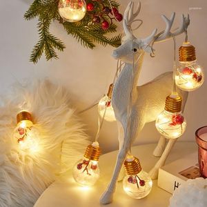 Strings Christmas Light String LED Decorative Tree Supplies Red Cone Pine Needle Bulb For Home Room Holiday Decor