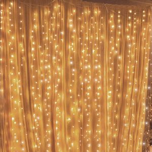 크리스마스 장식 커튼 조명 휴일 조명 EU/AU/미국 로맨틱 LED 커튼 끈 웨딩 화환 파티 창 장식을위한 빛