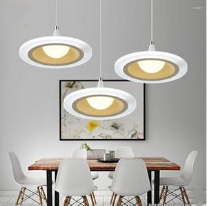 Pendant Lamps LED Restaurant Lights Chandeliers Three Modern Simple Round Living Room Dining Bar Table Chandelier