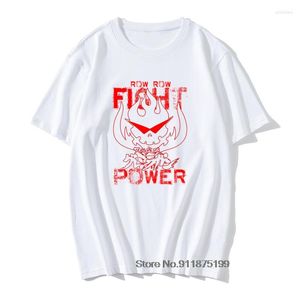 Camisetas para hombres Row Fight The Power Shirt Men Tengen Toppa Gurren Lagann Lagann Algodón Premium Camiseta Vintage Logle Fast Shirt Fold