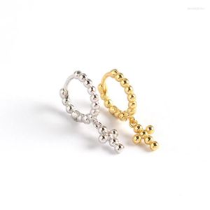 Dangle Earrings 925 Sterling Silver Earring Fashion Short Zircon Cross Bead Pendant Drop Personality Cute Trend Woman Girl Ear Jewelry