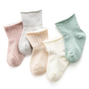 Baby Girl Boy Socks Solid Color Nowonarodzone skarpetki jesienne zima oddychane przez bawełniane skarpetki Dzieci