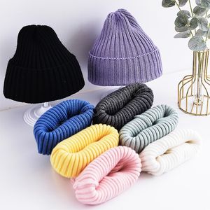 Berretto da lavoro a maglia per bambina invernale con colori dolci e caramelle, per bambini, morbido e adorabile, cappello caldo per bambini