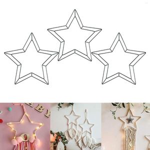 Decorative Flowers 3Pcs Metal Wire Wreath Rings Wrapping Frames Christmas Wedding Decoration For Valentines Party Favor Home Wall Ding