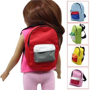 5 stil Puppenhaus Nette Mini Doppel Riemen Rucksack Schultasche Für 18 Zoll American Girl Puppe zubehör Großhandel