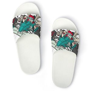 Anpassad hem PVC Soft Bottom Floor Beach Men and Women Couples Multi Color White Home Slippers B16 Storlek 36-45