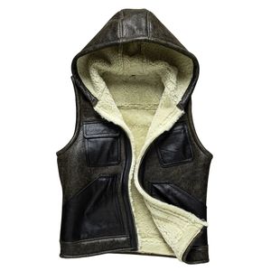 gilet caldo invernale giacca senza maniche in pelle gilet da uomo cappotto di pelliccia con cappuccio ispessimento capispalla top plus size 5xl