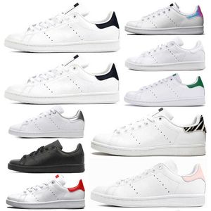 Ayakkabı erkek spor ayakkabı spor ayakkabı moda marka deri zebra çiçek üçlü beyaz siyah kaykay sıradan düşük stan smith boyutu EUR 36-45