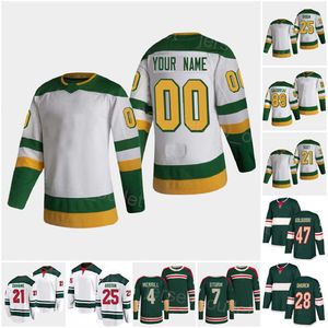 Man Hockey''nHl''Reverse Retro 89 Frederick Gaudreau Jersey 25 Jonas Brodin 12 Matt Boldy 4 Jon Merrill 21 Brandon Duhaime 28 Liam Ohgren