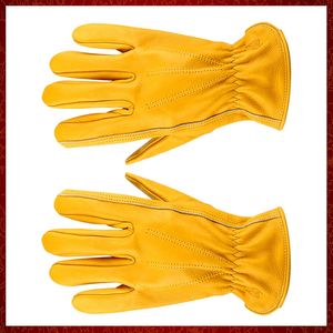 ST449 Motorcykelhandskar Pekskärm Läder Yellow Tactics Glove Män Kvinnor Cykel Cykling Full Finger Motorcykel Motor Motocross