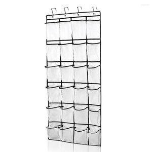 Storage Boxes Hanging Bag 24 Grid Clothing Socks Hat Shoe Mesh Fabric Pocket Holder Living Room Bathroom Dorm Toys Organizer