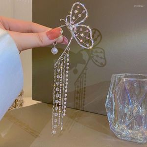 Backs Earrings Sweet Fairy Pearl Butterfly Tassel Ear Clip Super No Pierced Trend Flashing Diamond Chain Geometry Cuff 2022Jewelry