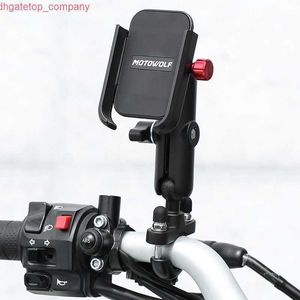 Carro de alum￭nio de alum￭nio de carro, suporte para celular portador de celular Motorcycle HolloDbar/Rearrista Espelho Montante suporte GPS Bike Bracket para telefone