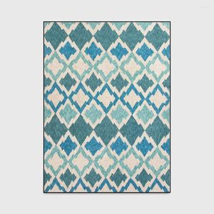 Carpets Fashion Modern Nordic Geometric Diamonds Turquoise Blue Kitchen/Bathroom Doormat Living Room Bedroom Area Rug Decorative Carpet