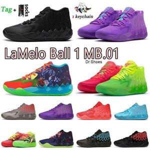 Lamelo Ball 1 MB.01 Sapatos de basquete masculino 2022 Top moda Sonhos iridescentes homens t￪nis Queen Buzz City Be You Rick e Morty UNC, n￣o de